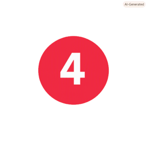 Kırmızı daire içinde beyaz “4” rakamı.